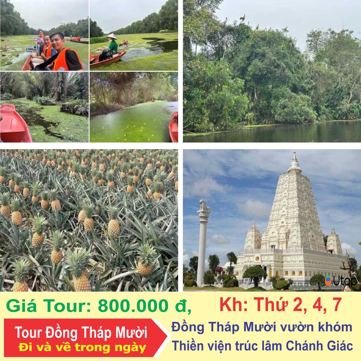 Tour Đồng Tháp mười 1 ngày